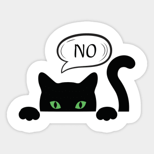 black cat says no Sticker